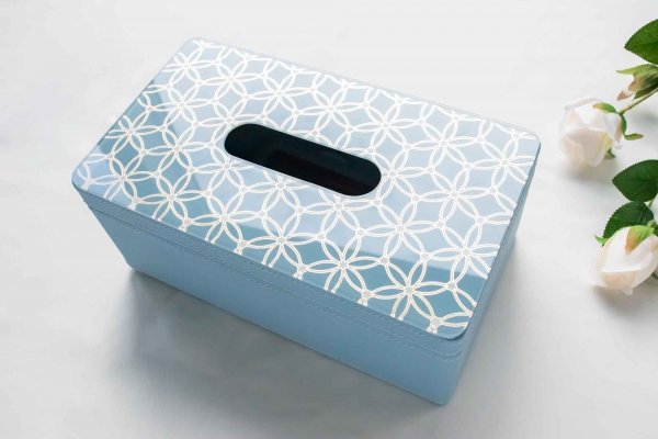 【推薦禮盒】【ISL Islam ‧ 和平之音皮革面紙盒】寧靜藍-單入